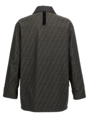 Fendi Brown Polyester Full-Length Jacket