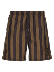 Fendi Brown Polyester Swim Shorts