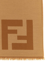 Fendi Brown Virgin Wool Foulard