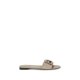 Fendi Gray Calf Leather Bos Taurus Flat Sandals - EU38.5/US8.5