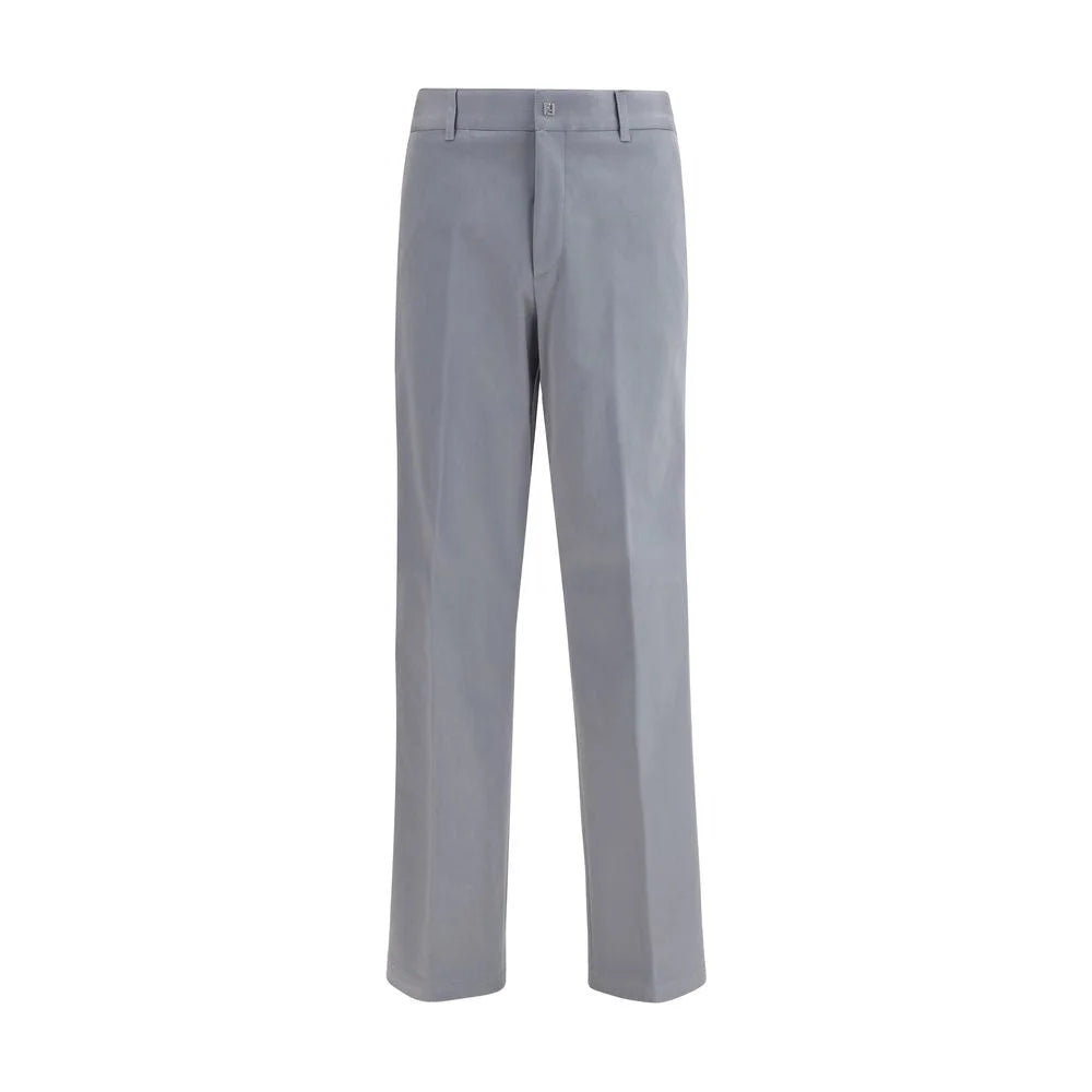 Fendi Gray Cotton Casual Pants