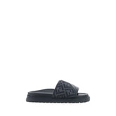 Fendi Gray Fabric Flat Sandals