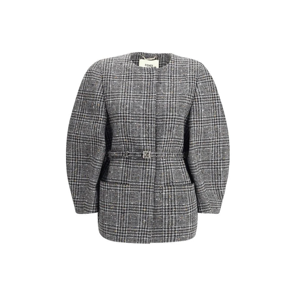 Fendi Gray Fleece Wool Clothing - IT40 | M - Pea Coats