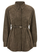 Fendi Gray Lamb Leather Blouse - IT44