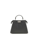 Fendi Gray Leather Shoulder Bag