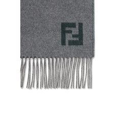 Fendi Gray Wool Scarf