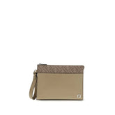 Fendi Leather and FF canvas Clutch - Clutch Bags