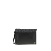 Fendi Leather FF canvas Pouch - Clutch Bags