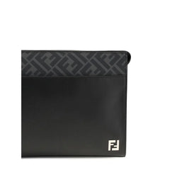 Fendi Leather FF canvas Pouch - Clutch Bags