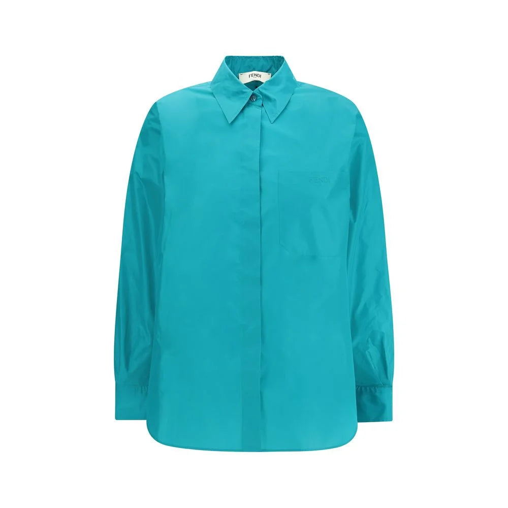 Fendi Light Blue Silk Dress Shirt - IT38 | S