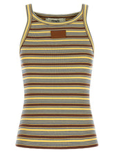 Fendi Multicolor Cotton Sleeveles T-Shirt