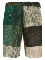 Fendi Multicolor Linen Bermuda Shorts - IT46 | S