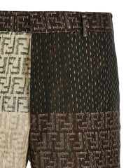 Fendi Multicolor Linen Bermuda Shorts - IT46 | S