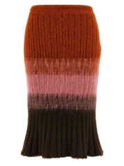 Fendi Multicolor Wool Midi Skirt