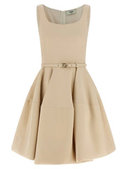 Fendi Multicolor Wool Short Dress