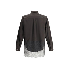 Fendi Pinstripe Wool and Lace Shirt - Shirts