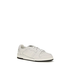 Fendi White Calf Leather Bos Taurus Athletic Sneakers
