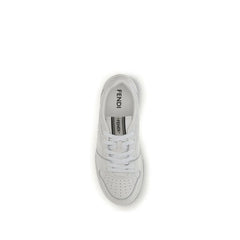 Fendi White Calf Leather Bos Taurus Athletic Sneakers