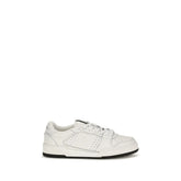 Fendi White Calf Leather Bos Taurus Athletic Sneakers
