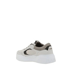 Fendi White Calf Leather Bos Taurus Low Top Sneakers