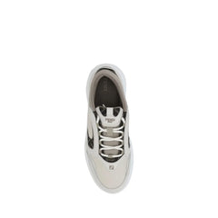 Fendi White Calf Leather Bos Taurus Low Top Sneakers - EU41/US8