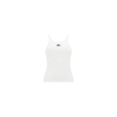 Fendi White Cotton Sleeveles T-Shirt - S