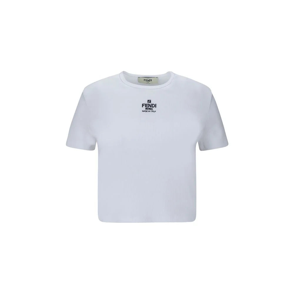 Fendi White Cotton T-Shirt
