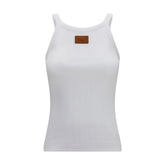 Fendi White Cotton Tank Tops