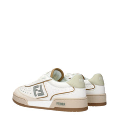Fendi White Leather Low Tops