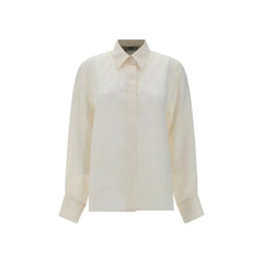 Fendi White Silk Pattern Shirt