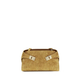 Ferragamo Beige Calf Leather Bos Taurus Shoulder Bag