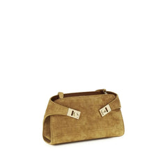 Ferragamo Beige Calf Leather Bos Taurus Shoulder Bag