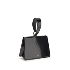 Ferragamo Black Calf Leather Bos Taurus Clutch Bag
