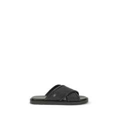 סנדלים שטוחות מעור רגל שחור Ferragamo - EU 38 | US 5