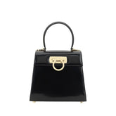Ferragamo Black Calf Leather Bos Taurus Handbag