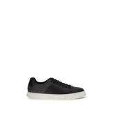 Ferragamo Black Calf Leather Bos Taurus Low Top Sneakers