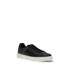 Sneakers basses en cuir de veau Bos Taurus noir Ferragamo