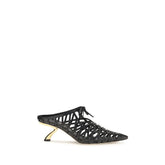 Ferragamo Black Calf Leather Bos Taurus Mules