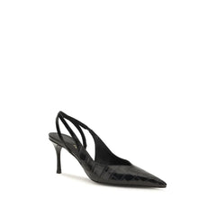 Ferragamo Black Calf Leather Bos Taurus Pumps