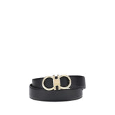 Ferragamo Black Calf Leather Bos Taurus Regular Belt