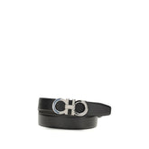 Ferragamo Black Calf Leather Bos Taurus Regular Belt