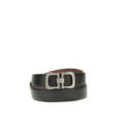 Ferragamo Black Calf Leather Bos Taurus Regular Belt