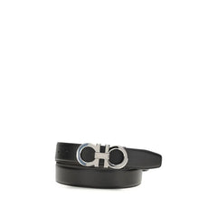 Ferragamo Black Calf Leather Bos Taurus Regular Belt
