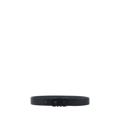Ferragamo Black Calf Leather Bos Taurus Regular Belt