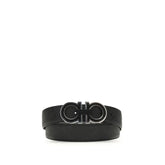 Ferragamo Black Calf Leather Bos Taurus Regular Belt
