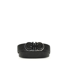 Ferragamo Black Calf Leather Bos Taurus Regular Belt