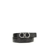 Ferragamo Black Calf Leather Bos Taurus Regular Belt