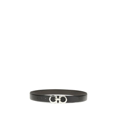 Ferragamo Black Calf Leather Bos Taurus Regular Belt