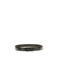 Ferragamo Black Calf Leather Bos Taurus Regular Belt