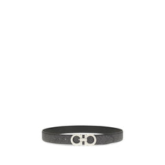 Ferragamo Black Calf Leather Bos Taurus Regular Belt